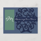 Monogram Cards - Blau Postkarte (Vorderseite)