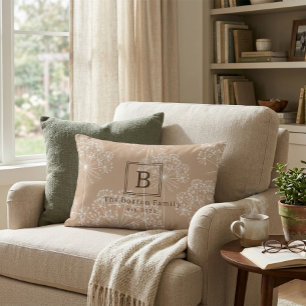 Monogram Carrot Blume Silhouette Soft Beige Dekokissen