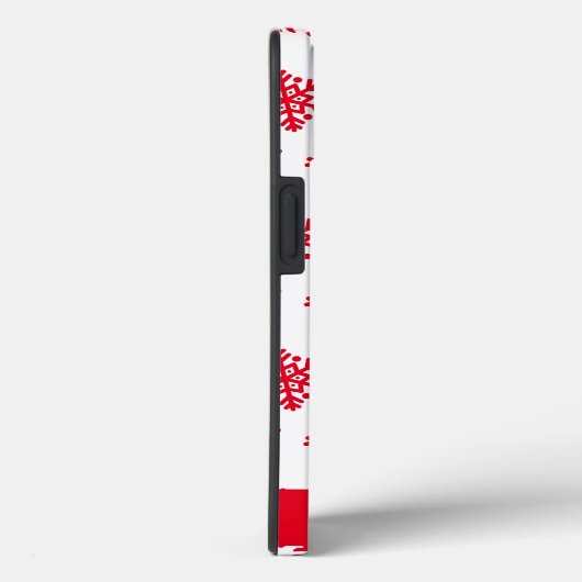 Monogram Case Mate Red and White Snowflake Pattern (Rückseite / Rechts)