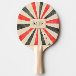Monogram Casino Black and Red Ping Pong Paddle Tischtennis Schläger