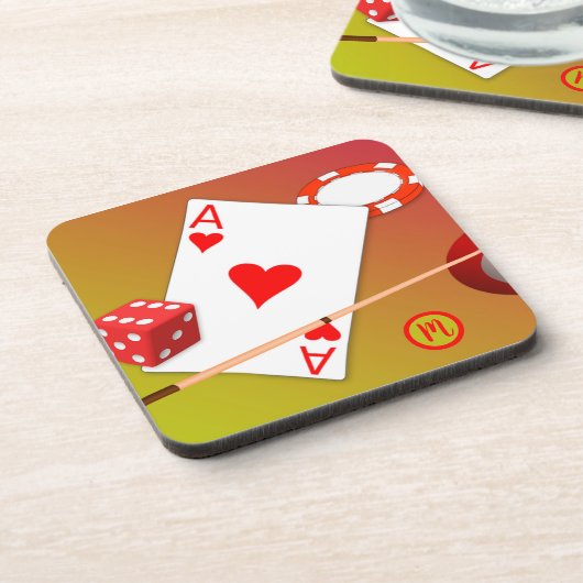 Monogram Casino Poker Dive Games Getränkeuntersetzer (Linke Seite)