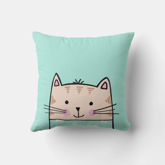 Monogram Cat Pattern Name Baby Kissen (Rückseite)