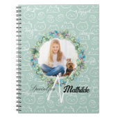Monogram Cat Patterns Personalisiert Ihr Kids Foto Notizblock (Vorderseite)