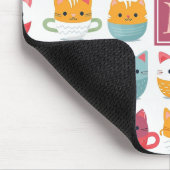 Monogram Cats Teekuppen Kaffeemüschchen Girly Must Mousepad (Ecke)