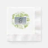 Monogram Celery Green Kreath Paper Napkins Serviette (Vorderseite)