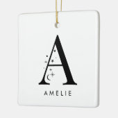 Monogram Celestial Name Square Keramikornament (Links)