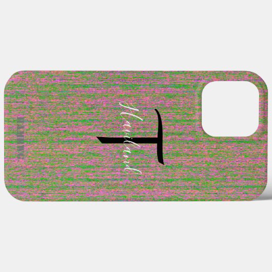 Monogram Cell Phone Case HAMbyWG - Pink / Green (Rückseite (Horizontal))