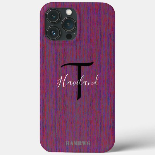 Monogram Cell Phone Case HAMbyWG - Plum (Rückseite)