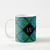 Monogram Celtic Blue Green 3 Letters Tasse (Links)