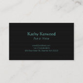 Monogram Celtic Blue Green Business Card Visitenkarte (Rückseite)