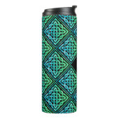 Monogram Celtic Blue Green Tumbler Thermosbecher (Nach links gedreht)