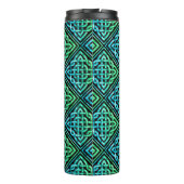 Monogram Celtic Blue Green Tumbler Thermosbecher (Rückseite)