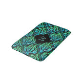 Monogram Celtic Knot Blue Green Bath Mat Badematte (Schrägansicht)