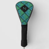 Monogram Celtic Knot Blue Green Golf Treiberabdeck Golf Headcover (Vorderseite)