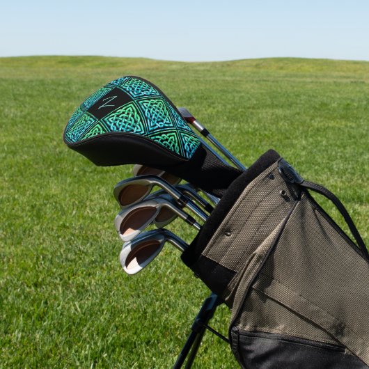 Monogram Celtic Knot Blue Green Golf Treiberabdeck Headcover (In SItu)
