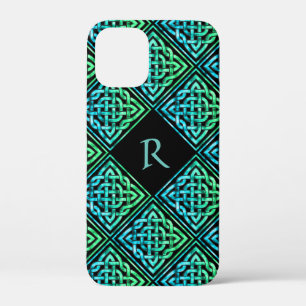 Monogram Celtic Knot Blue Green iPhone 12 Mini Case-Mate iPhone Hülle