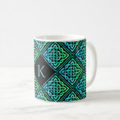 Monogram Celtic Knot - Blue Green Tasse (VorderseiteRechts)