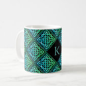 Monogram Celtic Knot - Blue Green Tasse (Vorderseite Links)
