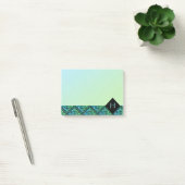 Monogram Celtic Knot Diamond Blue Green Post-it Klebezettel (Büro)