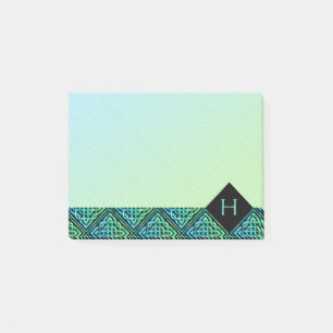Monogram Celtic Knot Diamond Blue Green Post-it Post-it Klebezettel