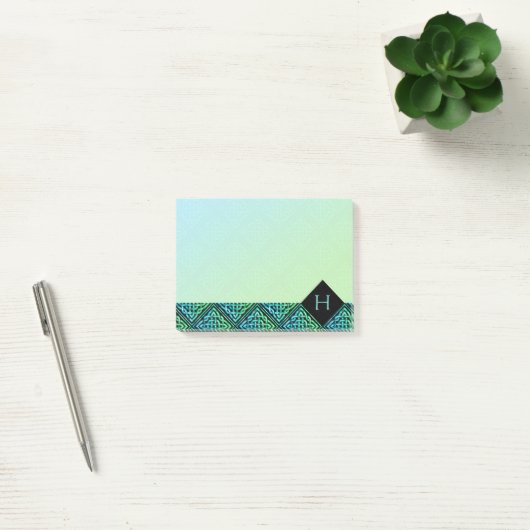 Monogram Celtic Knot Diamond Blue Green Post-it Post-it Klebezettel (Büro)