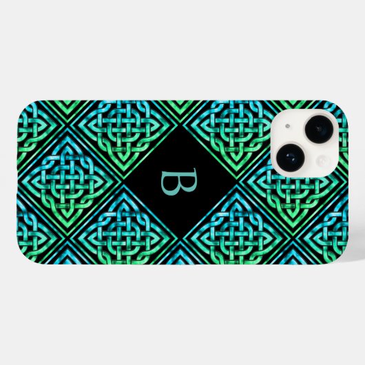 Monogram Celtic Knot iPhone 14 Fall Case-Mate iPhone Hülle (Rückseite (Horizontal))