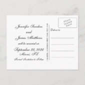 Monogram-Chalkboard Save the Date Ankündigungspostkarte (Rückseite)