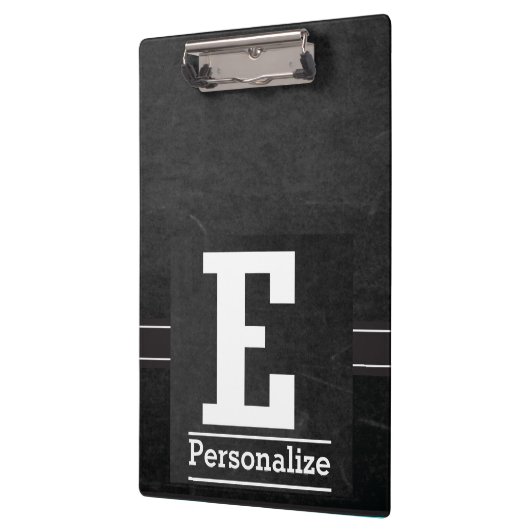 Monogram Chalkboard Style | Buchstabe E Klemmbrett (Links)