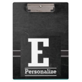 Monogram Chalkboard Style | Buchstabe E Klemmbrett (Vorderseite)