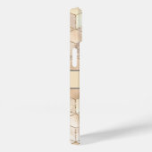 Monogram Champagne Glitzer Gray Peach Geometric Case-Mate iPhone Hülle (Rückseite / Rechts)