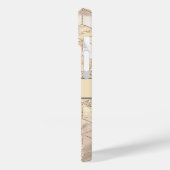 Monogram Champagne Glitzer Gray Peach Geometric Case-Mate iPhone Hülle (Rückseite / Links)