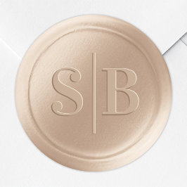 Monogram Champagne Gold Wax Siegel Wedding Sticker