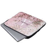Monogram Champagne Pink Confetti Laptopschutzhülle (Vorne Knopf)
