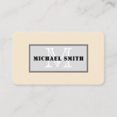 Monogram Champagne Solid Color Background Visitenkarte (Vorderseite)