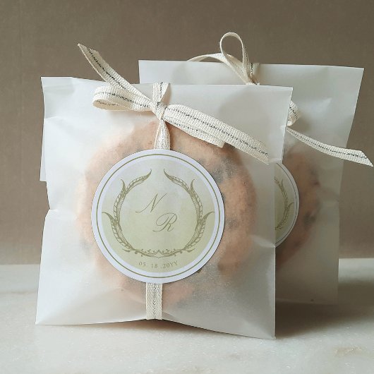 Monogram Champagne Watercolor Umschlag Aufkleber /