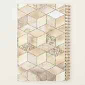 Monogram Champagner Glitzer Creme Beige Geometric Planer (Rückseite)