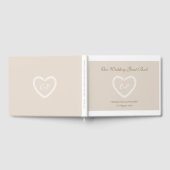 Monogram Champagner Weißes goldenes Herz geformt H Gästebuch (Voll)