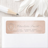 Monogram Champaign-Rücksendeadressen-Aufkleber (Insitu)