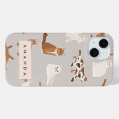 Monogram Charming Cat Pattern Cat Lovers Case-Mate iPhone Hülle (Rückseite (Horizontal))
