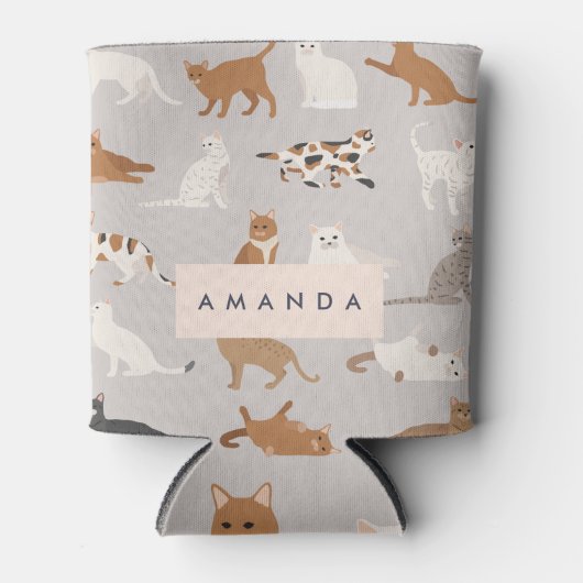 Monogram Charming Cat Pattern Cat Lovers Dosenkühler (Vorderseite)