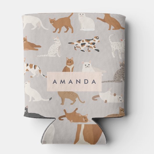 Monogram Charming Cat Pattern Cat Lovers Dosenkühler (Rückseite)