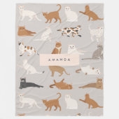 Monogram Charming Cat Pattern Cat Lovers Fleecedecke (Vorderseite)