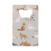 Monogram Charming Cat Pattern Cat Lovers Geldbeutel Flaschenöffner (Rückseite)