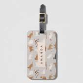 Monogram Charming Cat Pattern Cat Lovers Gepäckanhänger (Vorderseite Vertikal)