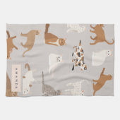 Monogram Charming Cat Pattern Cat Lovers Geschirrtuch (Horizontal)