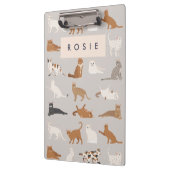 Monogram Charming Cat Pattern Cat Lovers Klemmbrett (Links)