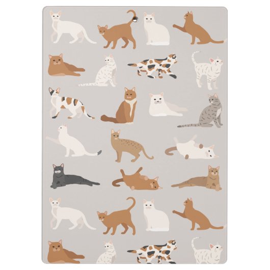 Monogram Charming Cat Pattern Cat Lovers Klemmbrett (Rückseite)