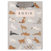 Monogram Charming Cat Pattern Cat Lovers Klemmbrett (Vorderseite)