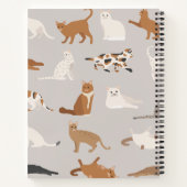 Monogram Charming Cat Pattern Cat Lovers Notizblock (Rückseite)