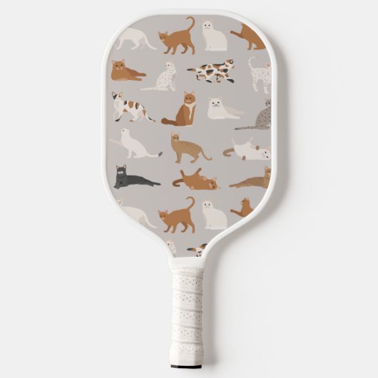 Monogram Charming Cat Pattern Cat Lovers Pickleball Schläger (Rückseite)